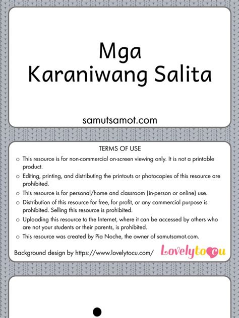 Digital Flashcards: Mga Karaniwang Salita .